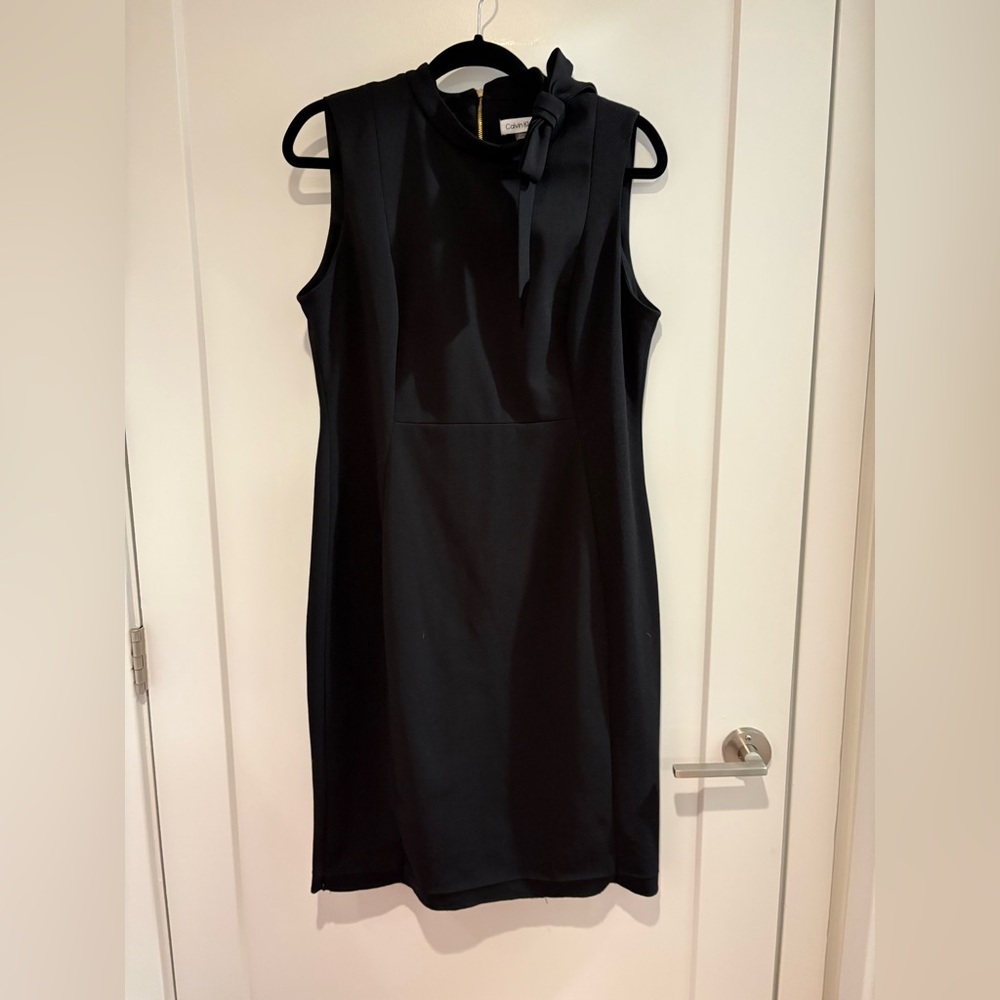 Calvin Klein Black Midi Sheath Cocktail Dress | Needs Hem Fixed | Fire Sale